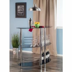Winsome Wood Transitional Black And Metal And Glass Bar Stool Table 93347 -home bar shop 71d15b470da390bb 8071 w800 h800 b0 p0
