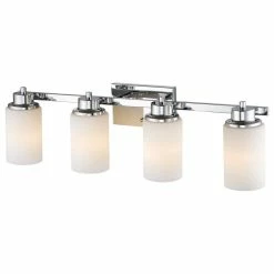 CHLOE Lighting, Inc. Scarlett 4-Light Chrome Finish Bath Vanity-Light Etched White Glass 29" -home bar shop 71d167840ae238ae 5541 w800 h800 b1 p0