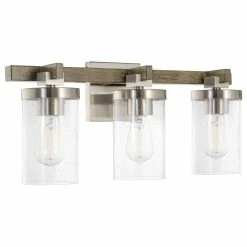 Kira Home Concord 22" Farmhouse / Bathroom Light, Seeded Cylinder Glass Shades