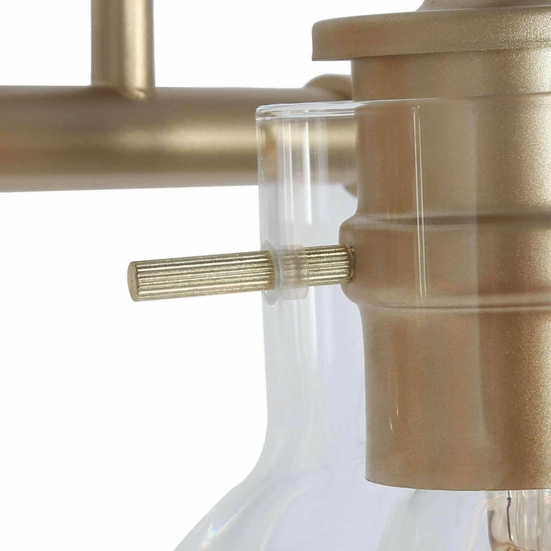 LNC Lighting LNC 2-Light Modern Matte Gold Bell Shade Clear Glass Bathroom Vanity Light 10 LNC Lighting LNC 2-Light Modern Matte Gold Bell Shade Clear Glass Bathroom Vanity Light - Image 10