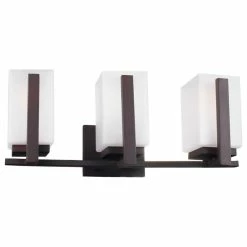 Maykke Keith Vanity Light With Frosted Glass Shade, 3-Light