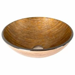 VIGO Glass Vessel Bathroom Sink, Amber Sunset