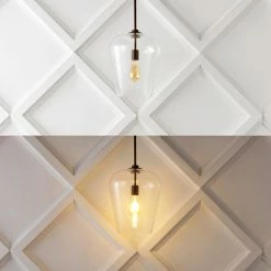 JONATHAN Y Hayes 11.25" 1-Light Iron/Glass LED Pendant, Oil Rubbed Bronze/Clear -home bar shop 731163fc0331a714 0499 w800 h800 b0 p0