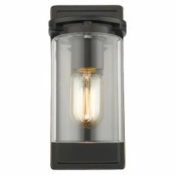 Golden Lighting Monroe 1-Light Wall Sconce, Black With Clear Glass -home bar shop 7371627901730f42 5278 w800 h800 b1 p0