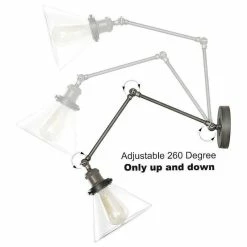 LALUZ Industrial Plug-in Swing Arm Wall Lamp Adjustable Wall Sconces Clear Glass -home bar shop 73b19d6902f49f34 0872 w800 h800 b1 p0
