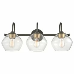 Globe Electric 3-Light Vanity Light, Dark Bronze, Clear Glass Shade -home bar shop 73e1058501819f53 0512 w800 h800 b1 p0