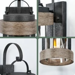 Kira Home Rochester 13.5" Indoor Outdoor Wall Sconce, Cylinder Glass Shade -home bar shop 74015f0103497502 8440 w800 h800 b0 p0