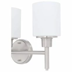 A Touch Of Design 3-Bulb Vanity Light Bright Satin Nickel Finish With White Glass Sconce -home bar shop 74c115dc0e5575ed 4869 w800 h800 b1 p0