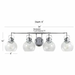 JONATHAN Y Shirley Metal, Bubbled Glass Vanity Light, Chrome, 4-Light -home bar shop 74d11d5b037e51f3 5796 w800 h800 b1 p0