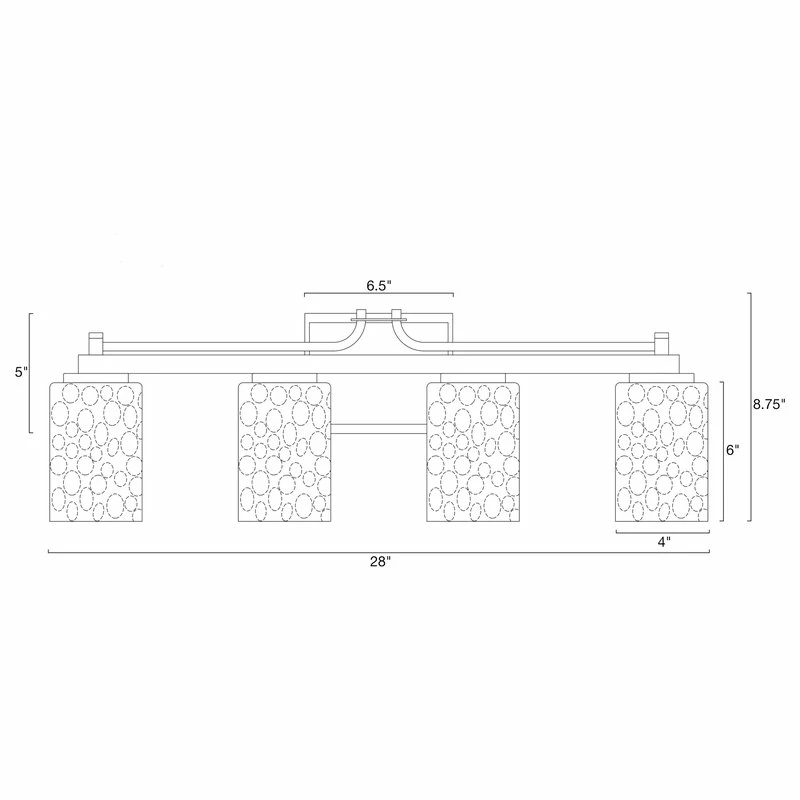 Kira Home Ashton 28" Farmhouse / Bathroom Light, Hammered Glass Shades, Smoked 7 Kira Home Ashton 28" Farmhouse / Bathroom Light, Hammered Glass Shades, Smoked - Image 7