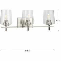 Progress Lighting 3-Light Clear Glass New Traditional Bath Vanity Light, Brushed Nickel -home bar shop 75c1626f01344560 4257 w800 h800 b1 p0