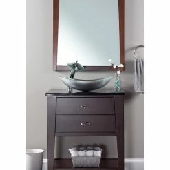 Miseno MNO032NV-OVAL Painted Foil 21-1/2" Oval Glass Vessel - Silver -home bar shop 764199780d3ca379 4619 w800 h800 b0 p0