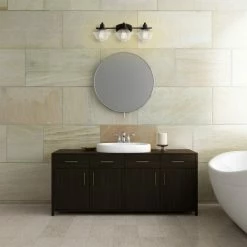 Kira Home Paramount 26" 3-Light Schoolhouse Bathroom Light, Glass Shade, Gray -home bar shop 77d127600d800e6f 8439 w800 h800 b0 p0