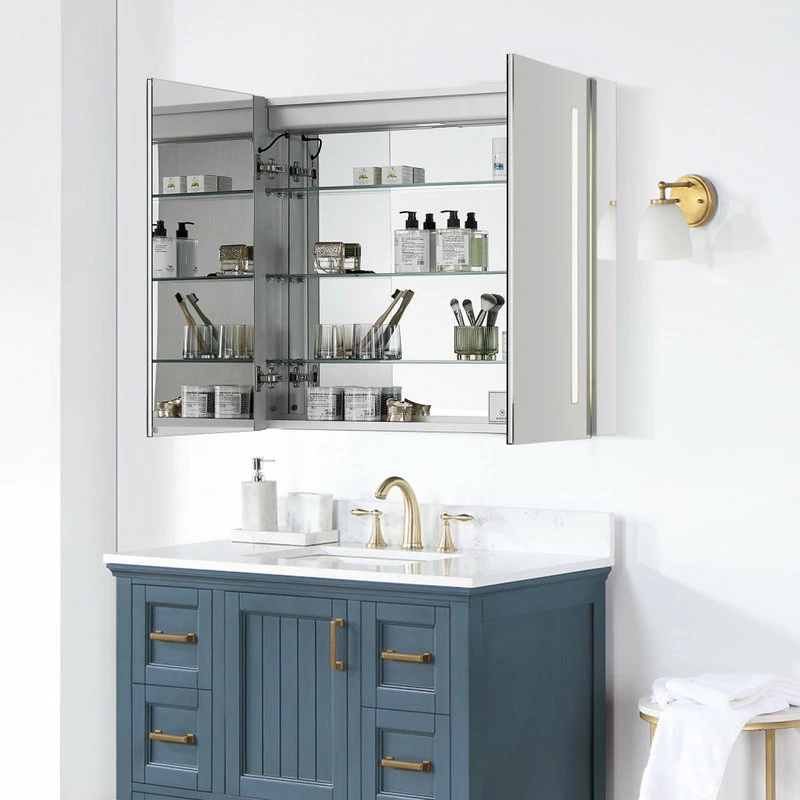 Altair Catola 36" Clear Glass Surface-Mount/Recessed LED Mirror Medicine Cabinet 14 Altair Catola 36" Clear Glass Surface-Mount/Recessed LED Mirror Medicine Cabinet - Image 14