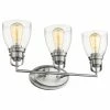 CHLOE Lighting, Inc. Lily 3-Light Brushed Nickel Bath Vanity-Light Clear Glass 23"