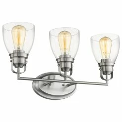 CHLOE Lighting, Inc. Lily 3-Light Brushed Nickel Bath Vanity-Light Clear Glass 23"