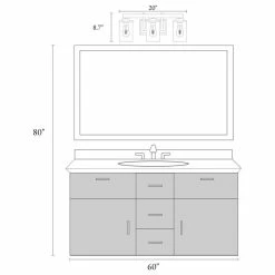 LNC Lighting LNC 3-Light Farmhouse Garyish Brown Cylinder Glass Bathroom Vanity Light -home bar shop 78e1fa18032309b6 3142 w800 h800 b1 p0