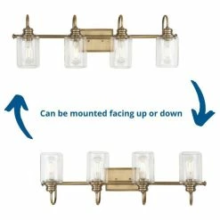 Progress Lighting Aiken Collection Four-Light Brass Clear Glass Bath Vanity Wall Light -home bar shop 79d196db0feb8150 5685 w800 h800 b1 p0