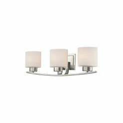 Destination Lighting Bathroom Wall Light With White Oval Glass - Three Lights