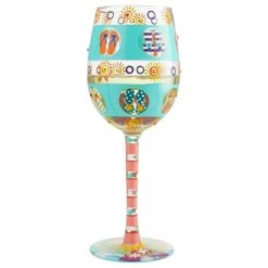 American Glassware "Flip Flop Days" Wine Glass By Lolita