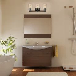 Kira Home Brentwood 22.5" Farmhouse / Bathroom Light, Seeded Glass Shades -home bar shop 7a913a040f1b4d6b 8464 w800 h800 b0 p0