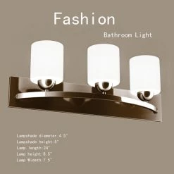 Costway 3 Light Glass Wall Sconce Modern Pendant Fixture Vanity Metal Bathroom -home bar shop 7b81ca96004b293c 9463 w800 h800 b0 p0