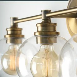 Kira Home Odette 22" 3-Light Bathroom Light, Glass Globe Shades + Warm Brass -home bar shop 7bc12af700de47ea 8695 w800 h800 b0 p0