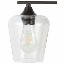 JONATHAN Y Jayne 1-Light Iron/Glass Cottage LED Vanity Light, Oil Bronze, Width: 23" -home bar shop 7c31bdce0f76345d 0375 w800 h800 b1 p0