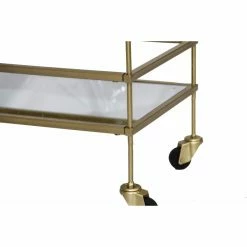 Benzara, Woodland Imprts, The Urban Port The Urban Port Bar Wine Tea Serving Cart With 2 Tempered Glass Shelves, Gold -home bar shop 7d016eb00a7c993e 0404 w800 h800 b1 p0