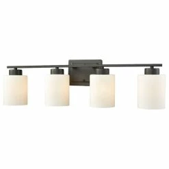 Elk Home Summit Place 4-Light For The Bath, Oil Rubbed Bronze With Opal White Glass