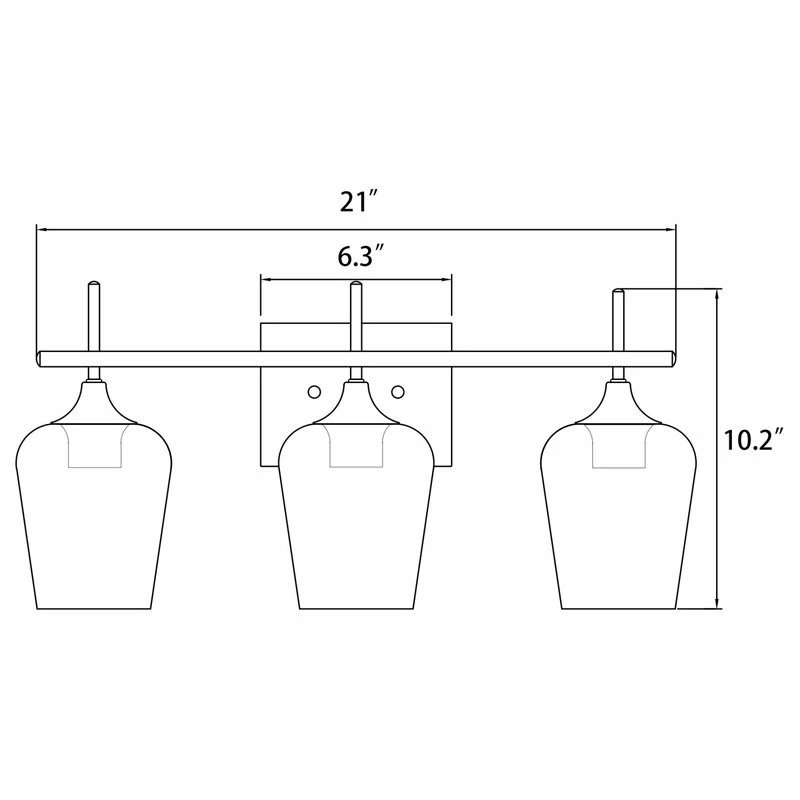 GETLEDEL 3-Light Vanity Light Sconce With Seeded Glass Shades, Matte Black 2 GETLEDEL 3-Light Vanity Light Sconce With Seeded Glass Shades, Matte Black - Image 2