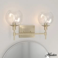 Hunter Fan Company Xidane Alturas Gold, Clear Glass 2 Light Vanity Wall -home bar shop 7f61a9e7039ba515 0663 w800 h800 b0 p0