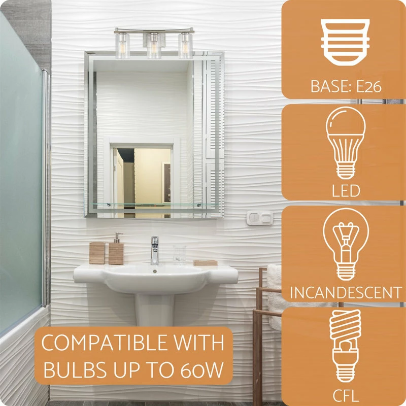 Kira Home Armstrong 22.5" Farmhouse / Bathroom Light, Cylinder Glass Shades 6 Kira Home Armstrong 22.5" Farmhouse / Bathroom Light, Cylinder Glass Shades - Image 6