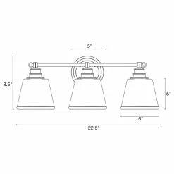 Kira Home Adair 22.5" Farmhouse / Bathroom Light, Conic Hammered Glass Shades -home bar shop 7ff1aea303e21198 6283 w800 h800 b1 p0