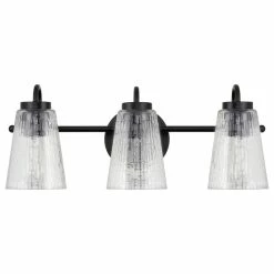Kira Home Chatham 20" 3-Light Bathroom Light + Textured Glass Shades, Black 11 Kira Home Chatham 20" 3-Light Bathroom Light + Textured Glass Shades, Black -home bar shop 80d1124f00958457 8458 w800 h800 b1 p0
