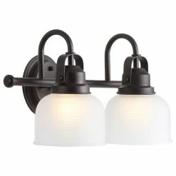 JONATHAN Y Virginia 1-light Metal/Glass LED Vanity Light, Oil Rubbed Bronze, 2-Light