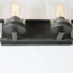 LALUZ 4-Light Brushed Gray Transitional Bathroom Vanity Light With Clear Glass -home bar shop 8151a66d030f3f18 1646 w800 h800 b0 p0