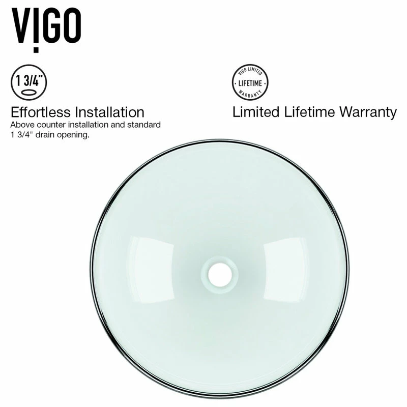 VIGO Crystalline Glass Vessel Sink And Linus Vessel Faucet, Brushed Nickel 10 VIGO Crystalline Glass Vessel Sink And Linus Vessel Faucet, Brushed Nickel - Image 10