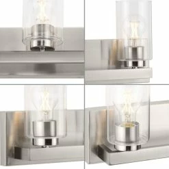 Progress Lighting Goodwin 4-Lt Brushed Nickel Modern Vanity Light With Clear Glass -home bar shop 82311d56026afce0 2130 w800 h800 b0 p0