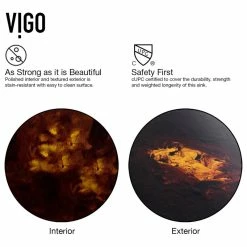 VIGO Rectangular Glass Vessel Bathroom Sink, Brown/Gold Fushion -home bar shop 8241ac060e9ed8c5 2910 w800 h800 b1 p0