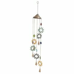 GwG Outlet Metal Glass Sun Wind Chime 5"W, 41"H 26814