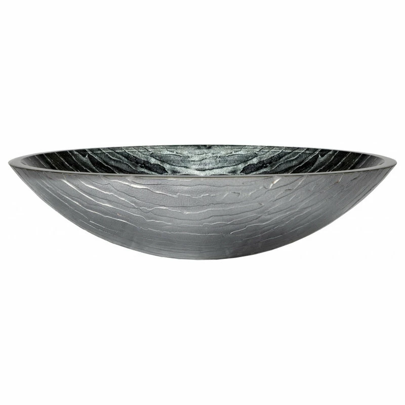 Eden Bath - Vessel Sinks Silver And Black Streaked Oval Glass Vessel Sink For Bathroom, 19 X 15 Inch 6 Eden Bath - Vessel Sinks Silver And Black Streaked Oval Glass Vessel Sink For Bathroom, 19 X 15 Inch - Image 6