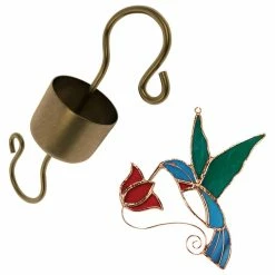 We Love Hummingbirds Skinny Ant Moat And Stained Glass Hummingbird Sun-Catcher