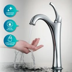 Kraus USA, Inc. Glass Vessel Sink, Bathroom Arlo Faucet, PU Drain, Mounting Ring, Chrome -home bar shop 835121b503518c8e 9059 w800 h800 b0 p0