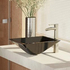 Rene R5-5003-NOR Noir Colored Glass Vessel Sink, R9-7001 Faucet, Antique Bronze, Brus -home bar shop 8371db5f0c8918ca 1283 w800 h800 b0 p0