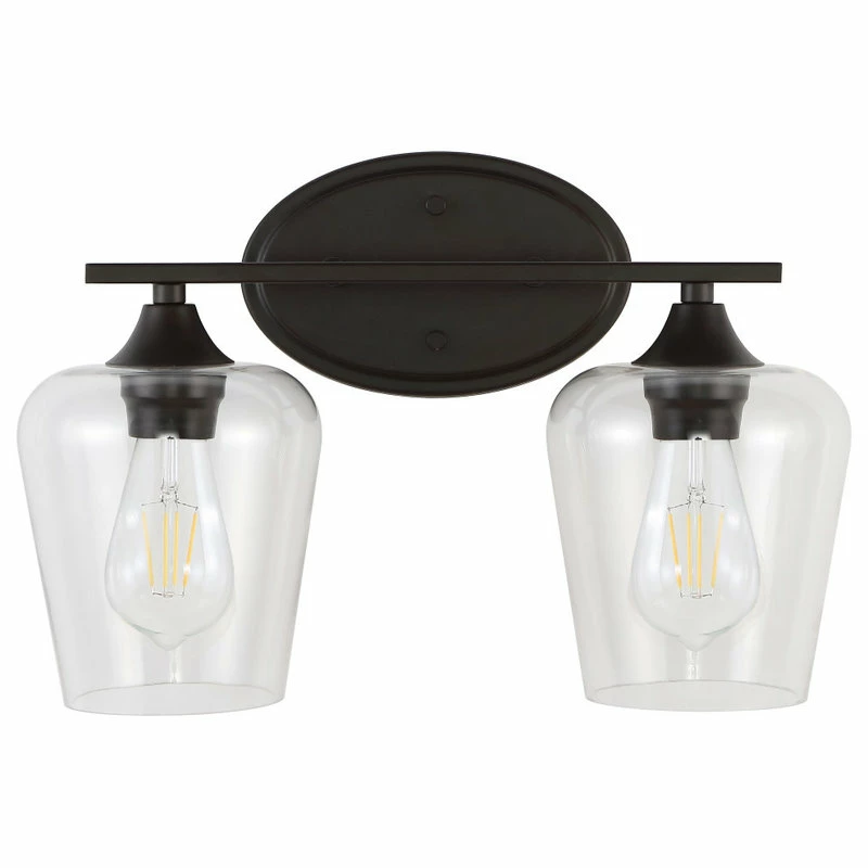JONATHAN Y Jayne 1-Light Iron/Glass Cottage LED Vanity Light, Oil Bronze, Width: 15.75" 8 JONATHAN Y Jayne 1-Light Iron/Glass Cottage LED Vanity Light, Oil Bronze, Width: 15.75" - Image 8