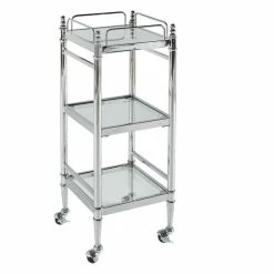 Linon Home Decor Products Linon Summit Metal And Glass Cart In Chrome