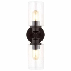 JONATHAN Y Jules Edison 16.5" 2-Light Seeded Glass LED Vanity, Oil Rubbed Bronze -home bar shop 8401eb38014cad53 9263 w800 h800 b1 p0