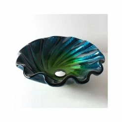 HOMARY BlueandGreen Seashell Glass Bathroom Vessel Sink, Waterfall Faucet System 8 HOMARY BlueandGreen Seashell Glass Bathroom Vessel Sink, Waterfall Faucet System -home bar shop 85316d55023067e6 5701 w800 h800 b0 p0