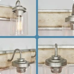 Kira Home Greyson 22" Farmhouse / Bathroom Light, Cylinder Seeded Glass Shades -home bar shop 8591cbc103762262 8434 w800 h800 b0 p0